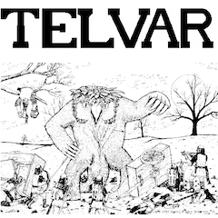 Telvar Logo with Owlbear Fight